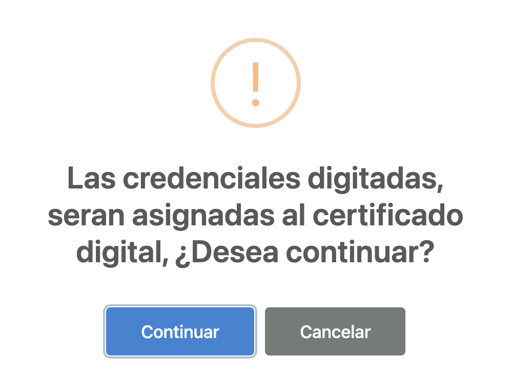 Confirmacion de asignacion de credenciales
