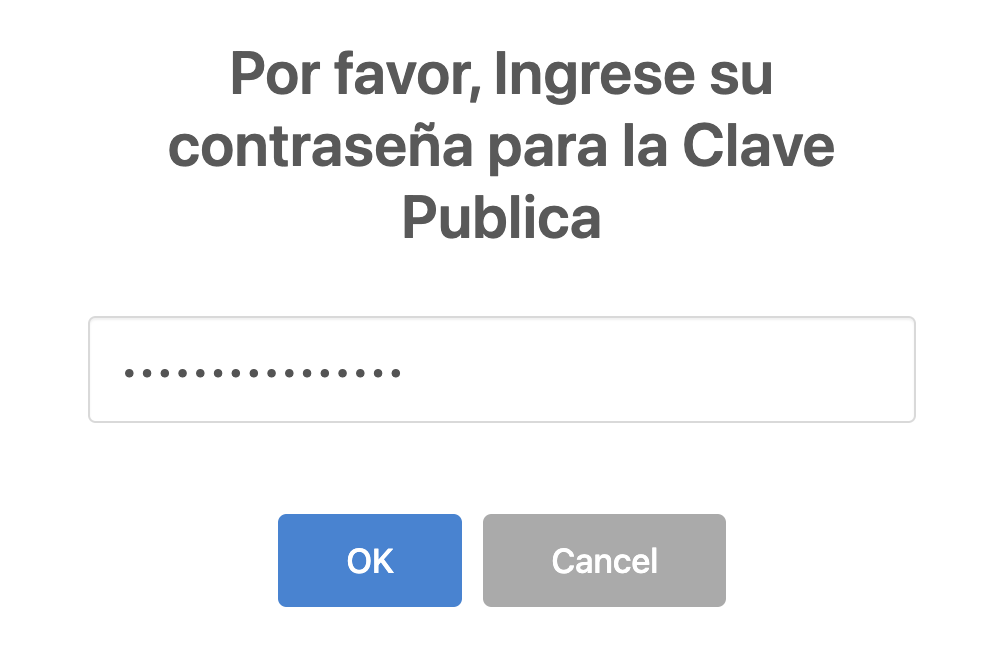 Ingreso de clave publica
