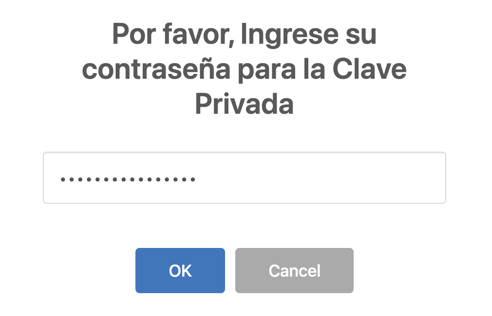 Ingreso de clave privada