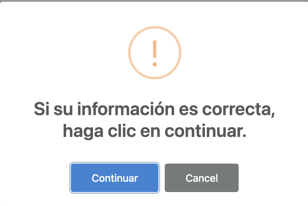 Confirmacion de informacion