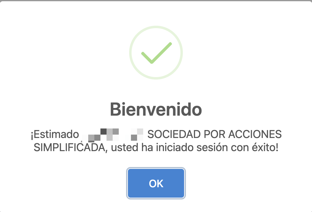 Mensaje de bienvenida