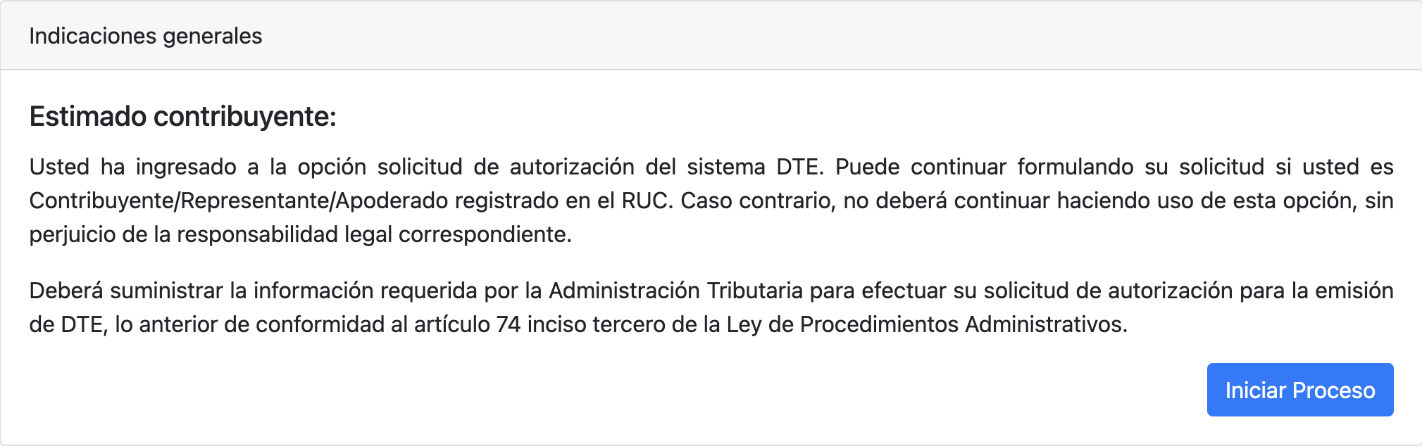 Indicaciones generales de la solicitud de autorizacion